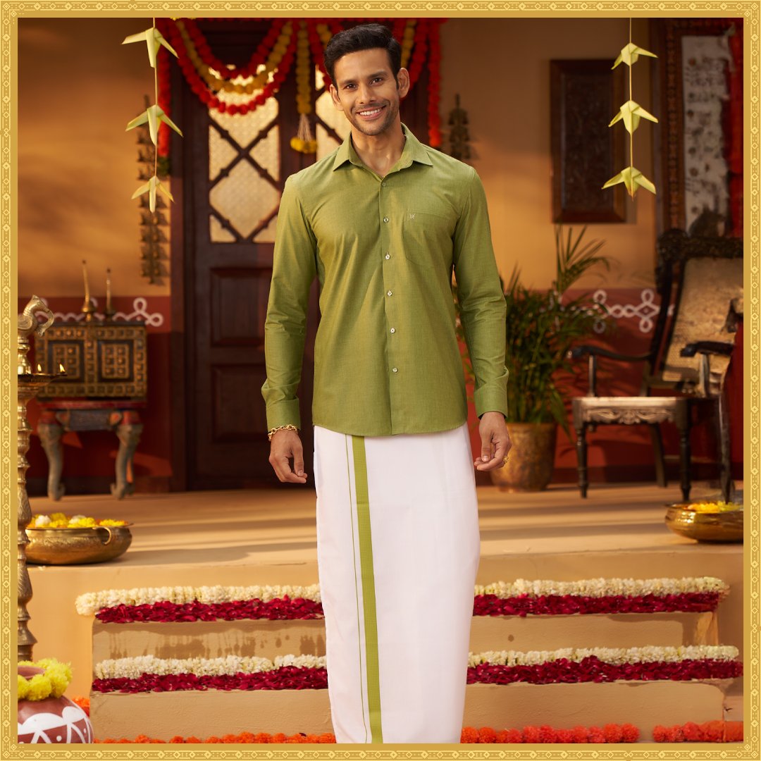 Minister White Color Shirt & Flexi Dhoti Combo Collection