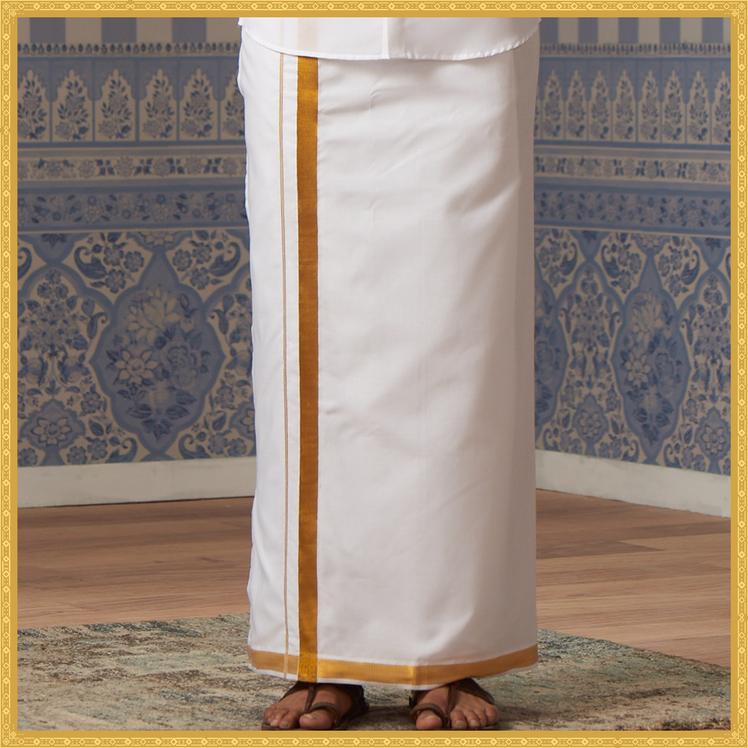 Minister White Jari Dhoti Collection