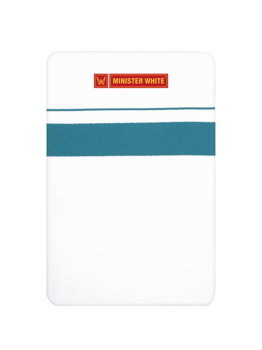 Men’s White Cotton Single Layer Dhoti with Teal Fancy Border Janatha