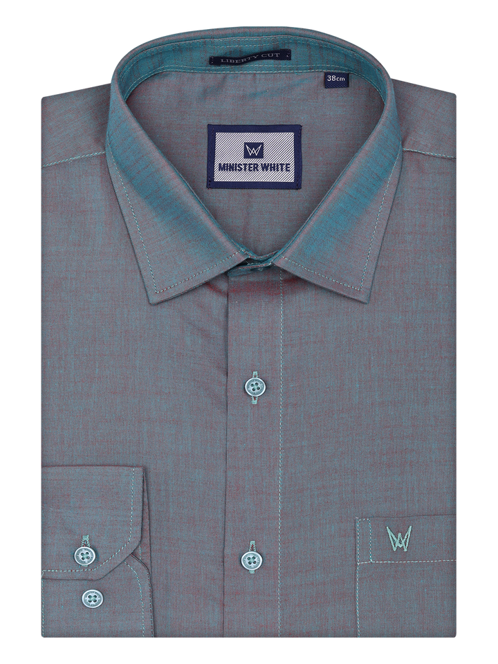Mens Cotton Steel Grey Color Shirt by Minister White