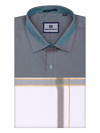 Men's Steel Grey Shirt with Matching Border Dhoti Combo Pinto