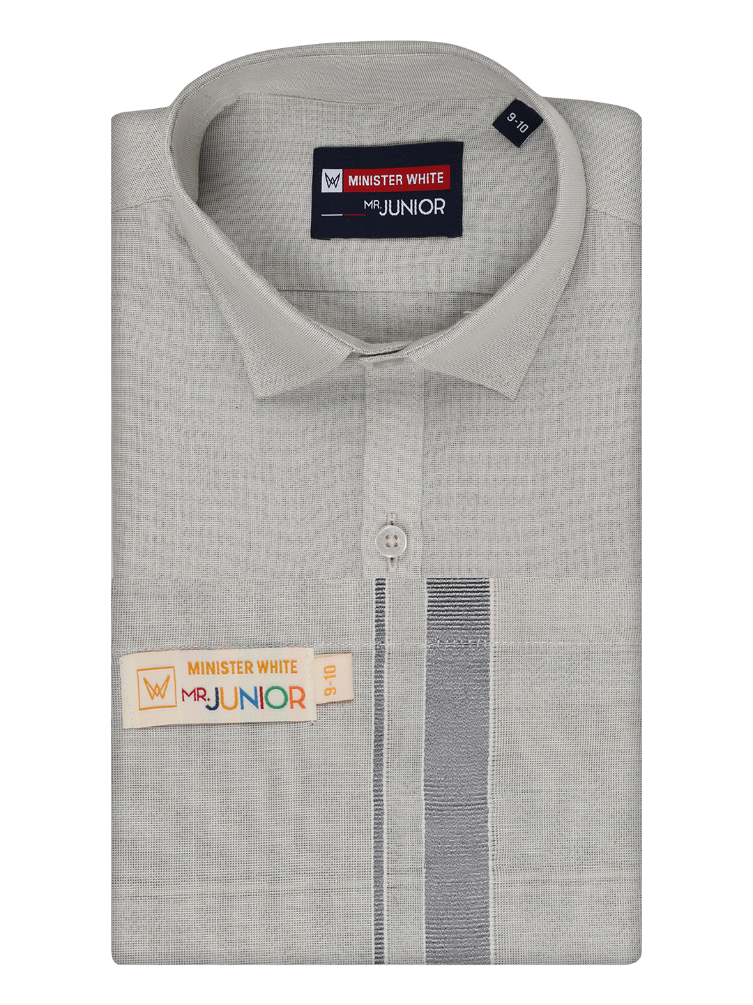Boys Tissue Grey Colour Shirt with Dhoti Combo Ambitious Boy by Minister White
