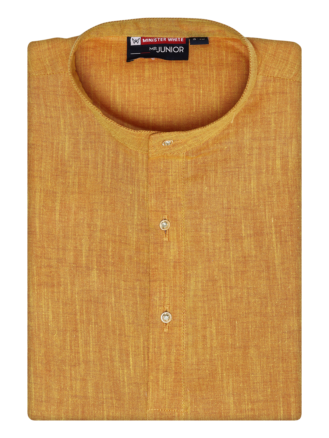 Boys Cotton Mustard Color Kurta by Minister White