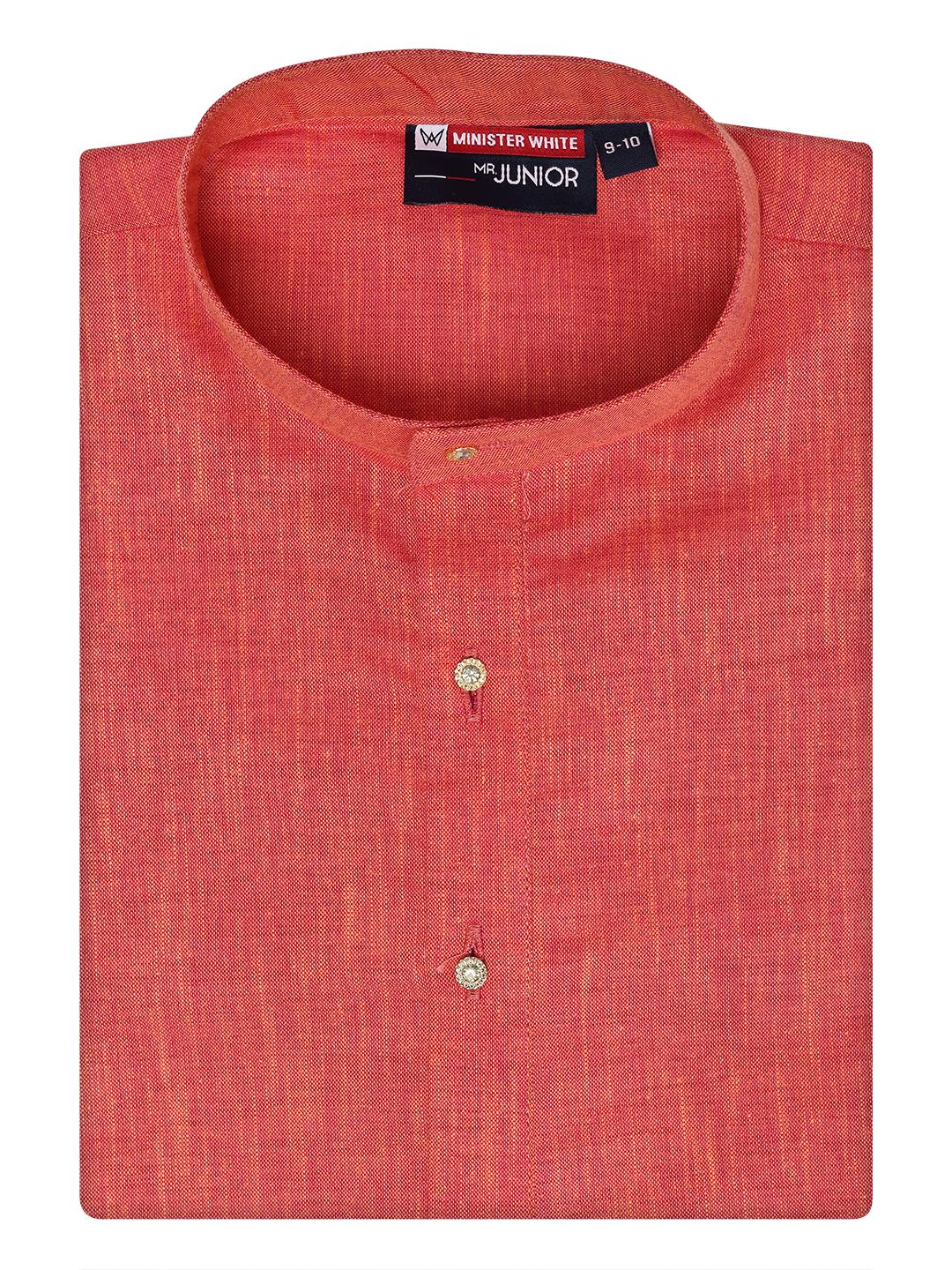 Boys Cotton Brick Color Kurta by Minister White