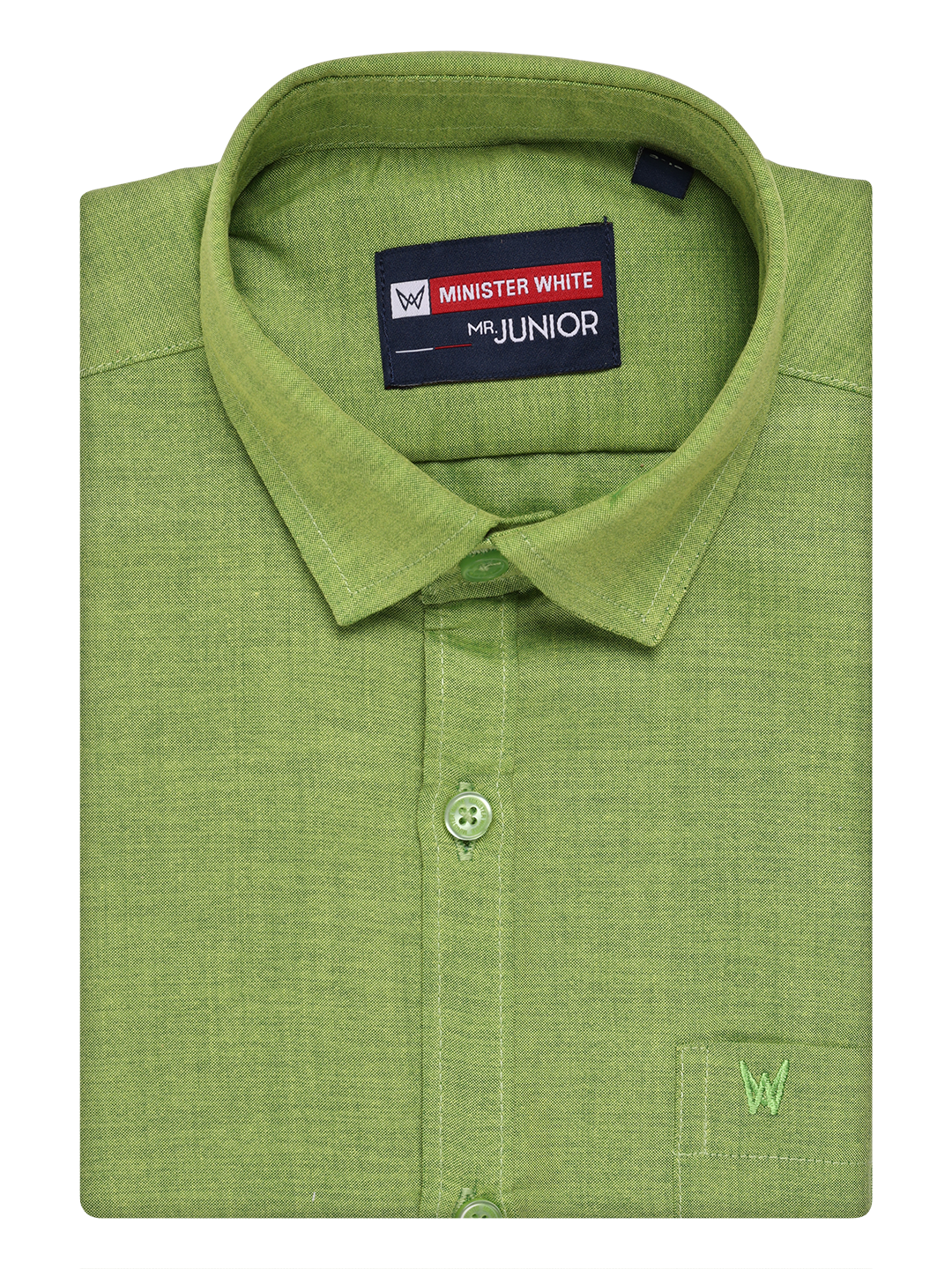 Boy Cotton Light Green Color Shirt by Minister White