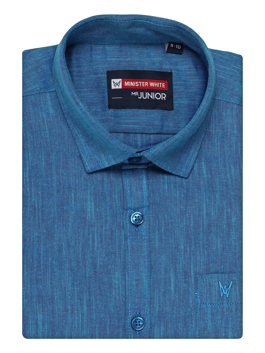 Boys Cotton Blue Colour Half Sleeves Shirt Friendly Boy by Minister White