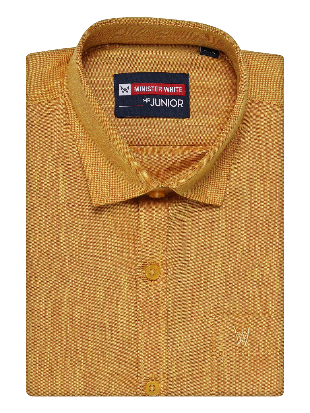 Boys Cotton Mustard Colour Half Sleeves Shirt Friendly Boy by Minister White