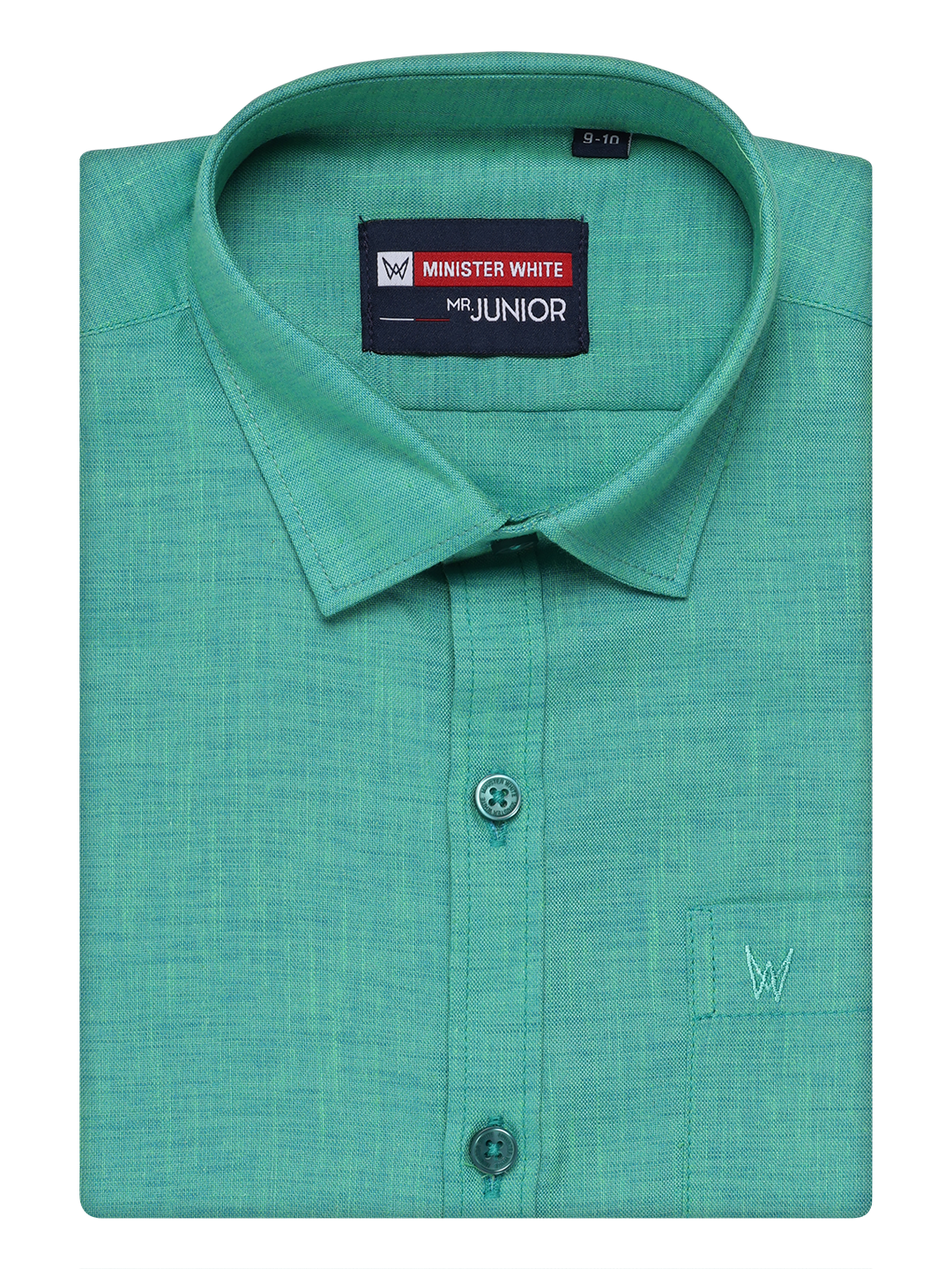 Boys Cotton Sky Blue Colour Half Sleeves Shirt Friendly Boy by Minister White