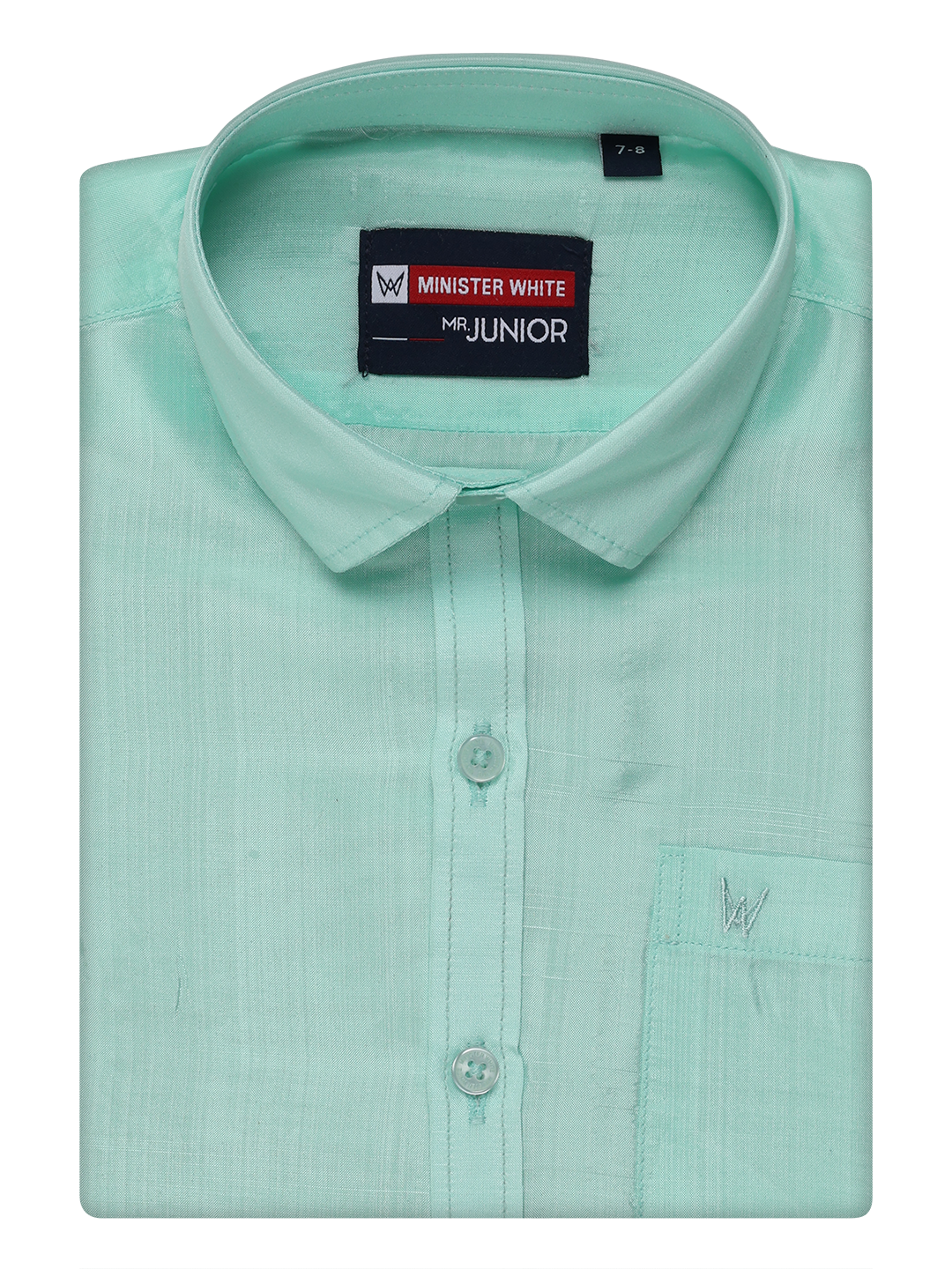 Boys Art Silk Leaf Green Color Shirt by Minister White