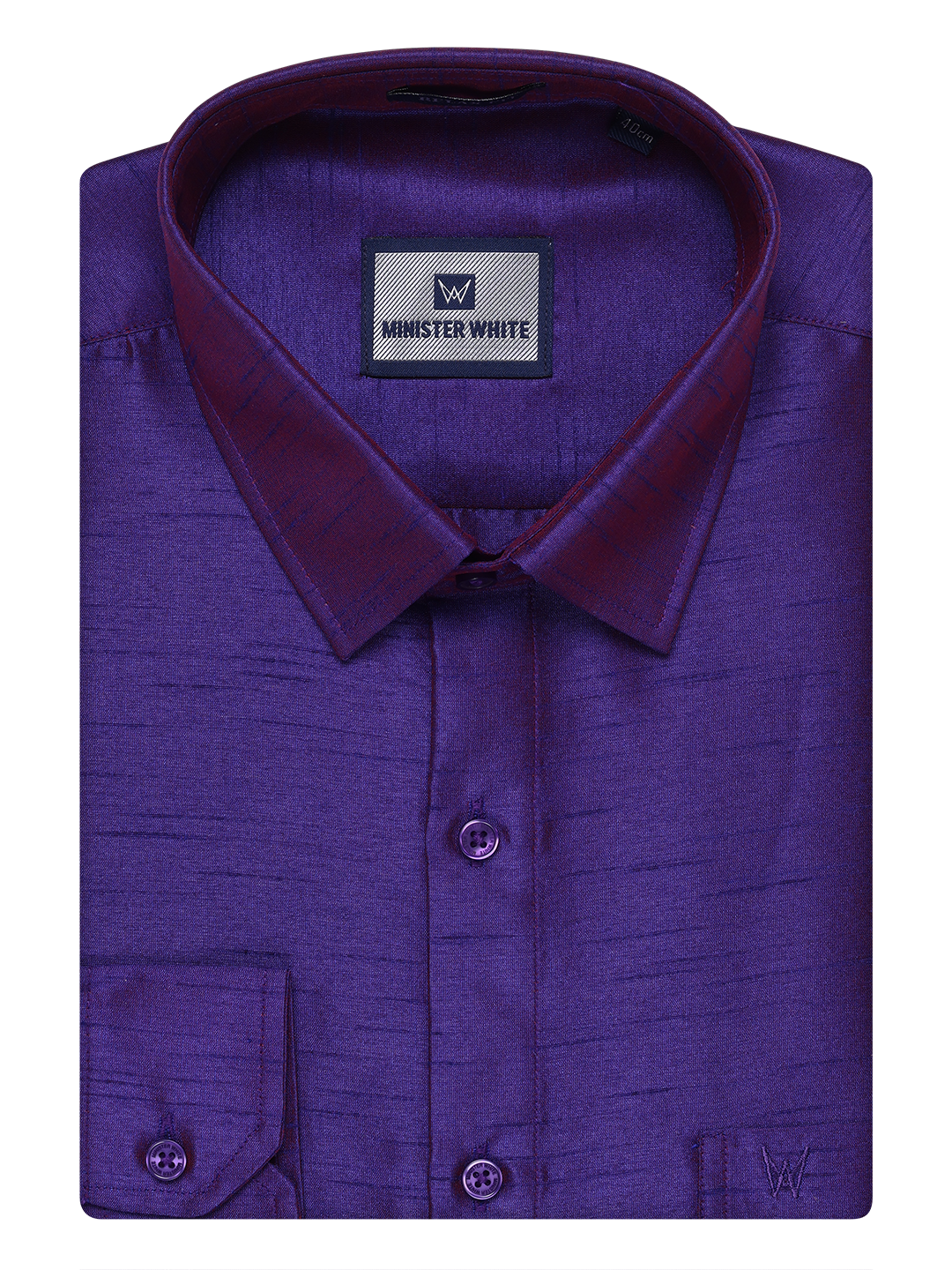 Mens Violet Dupion Satin Color Shirt by Minister White