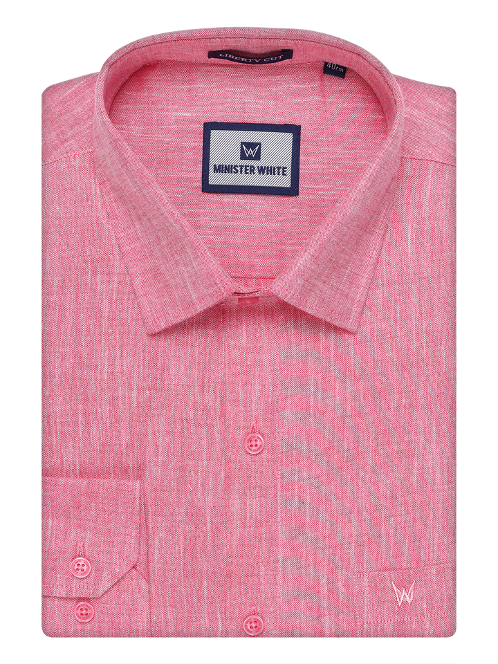 Mens Cotton Pink Color Shirt by Minister White