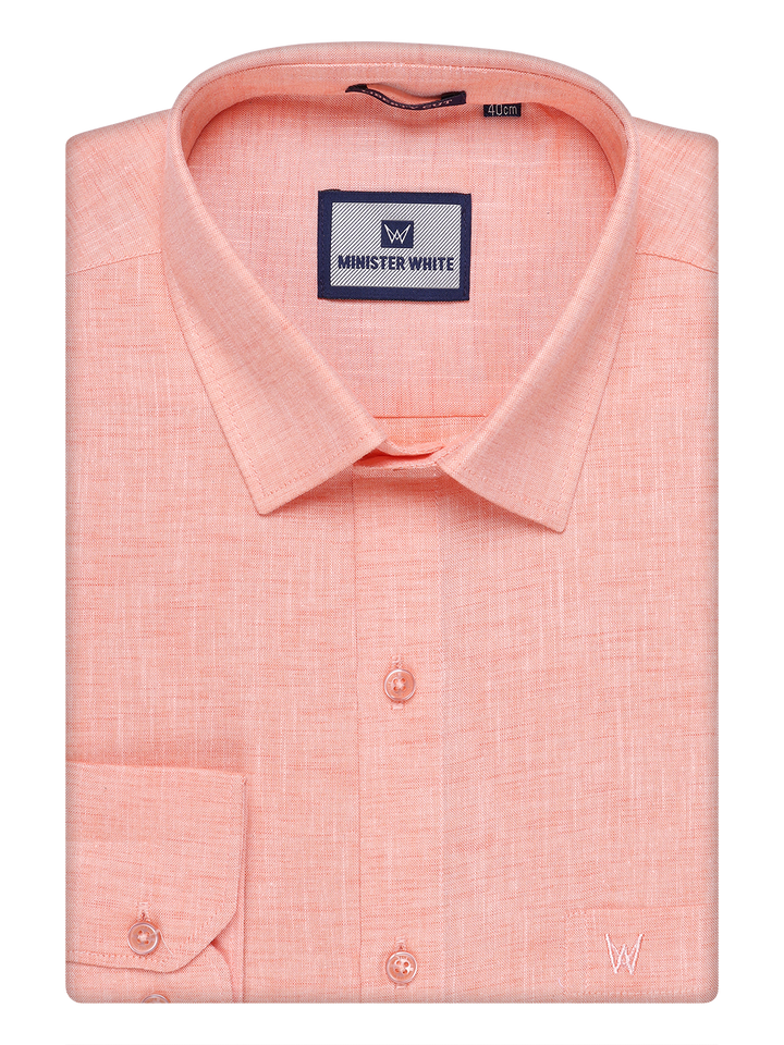 Mens Cotton light Pink Color Shirt by Minister White