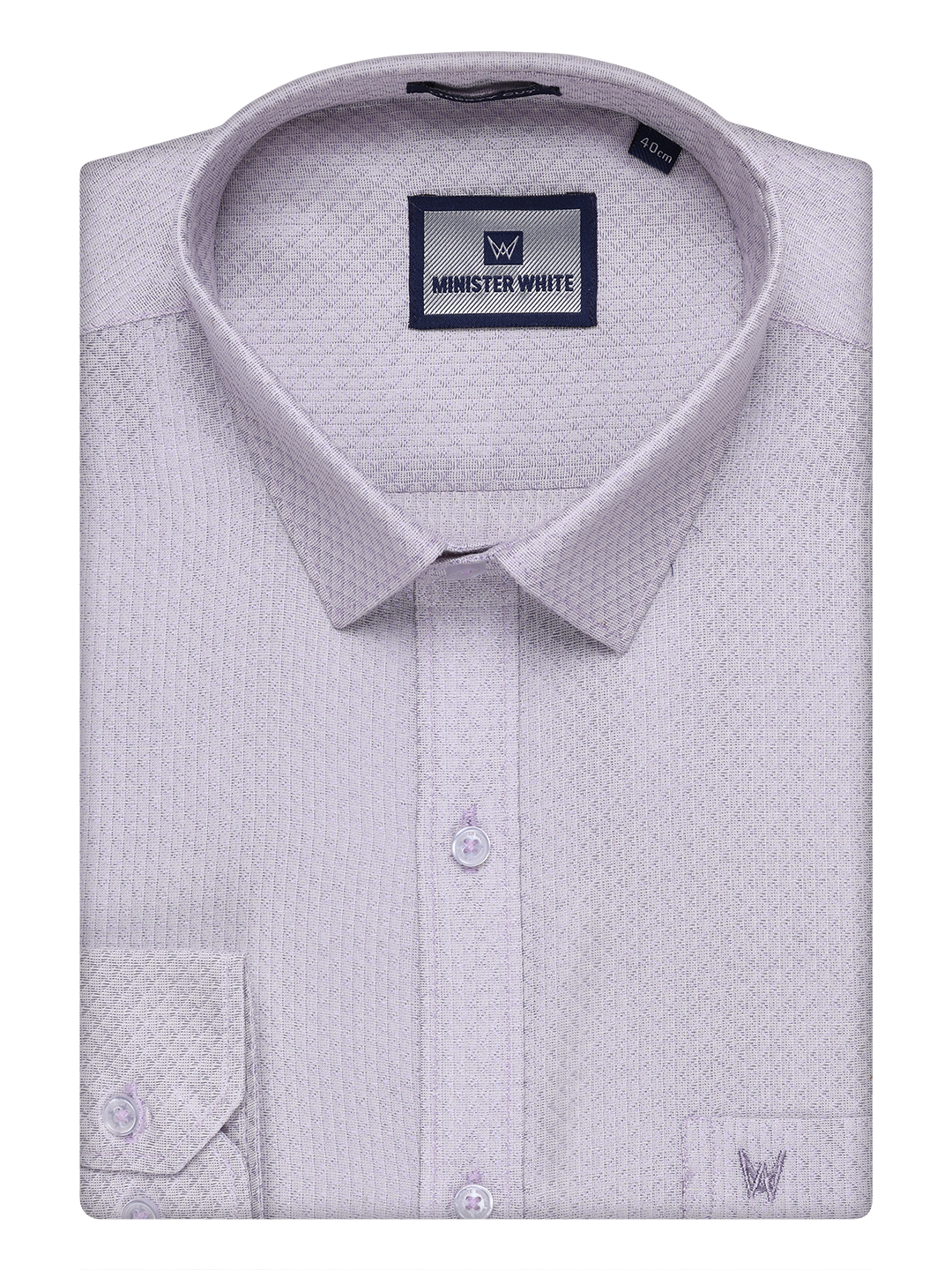 Mens Lavender Tissue Jacquard Shirt by Minister White