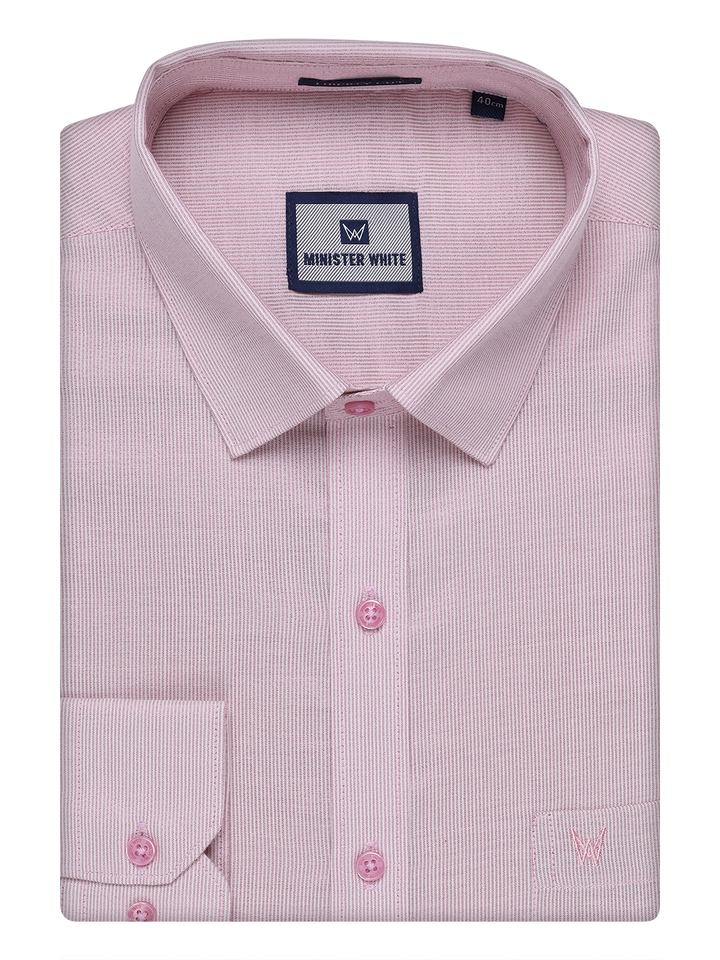 Mens Rose Color Tissue Shirt by Minister White