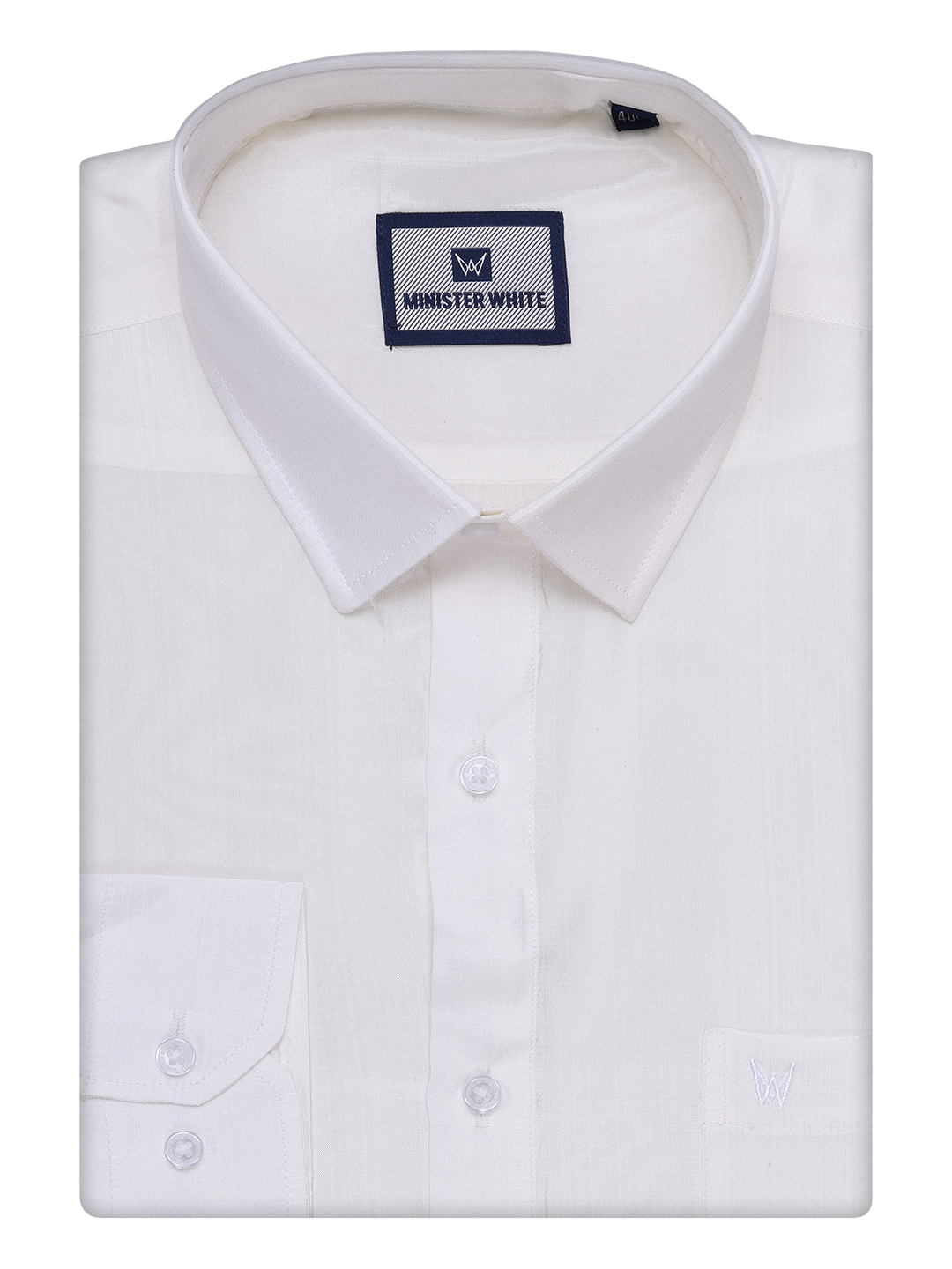 Men's Art Silk Half White Full Sleeves Shirt Finesse