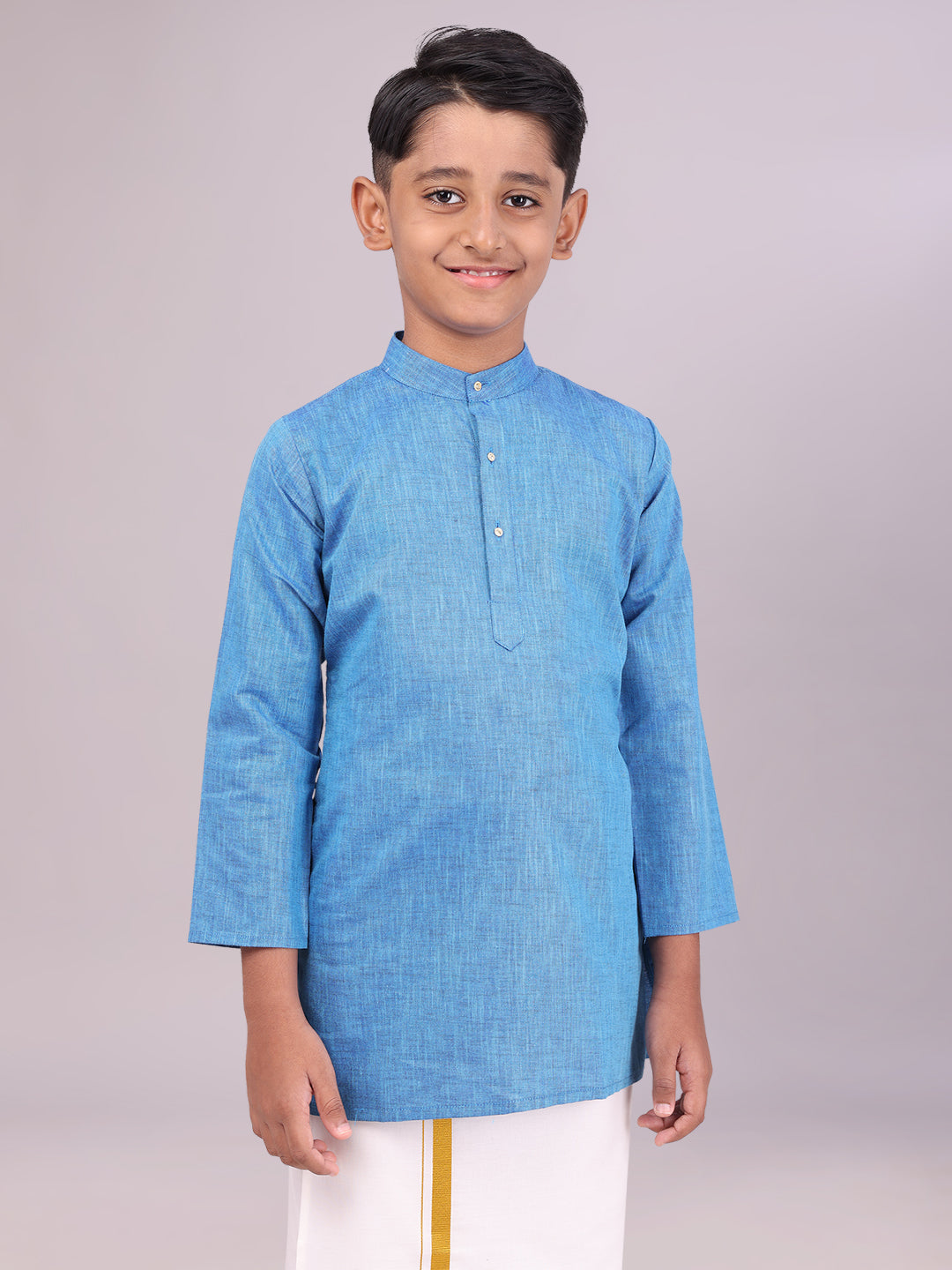 Boys Cotton Blue Full Sleeves Kurta