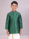 Boys Dupion Satin Green Colour Full Sleeves Kurta Candid Boy