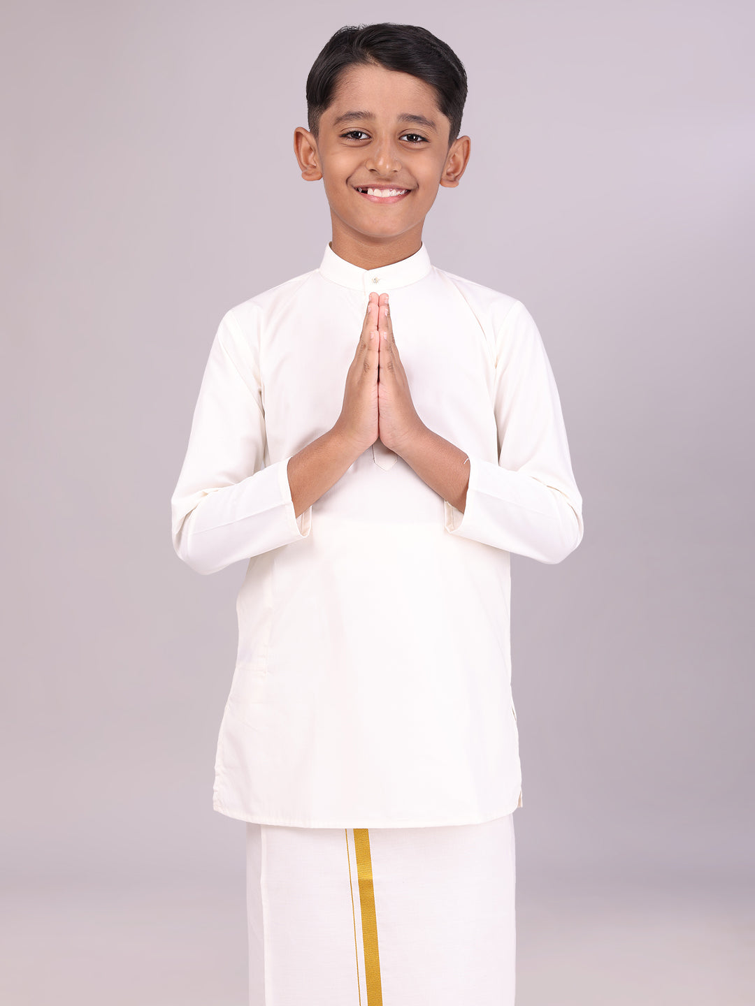 Cotton Cream Full Sleeves Kurta