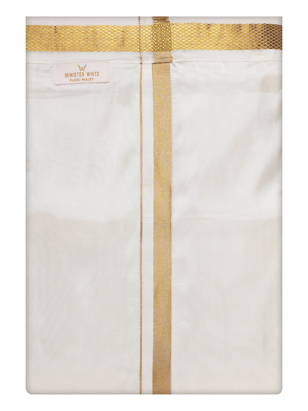 Men's Art Silk Cream Wedding Flexi Dhoti - Blessing Cream