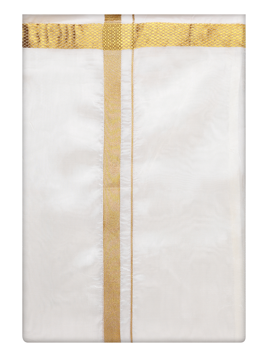 Men's Art Silk Cream Wedding Flexi Dhoti - Blessing Cream