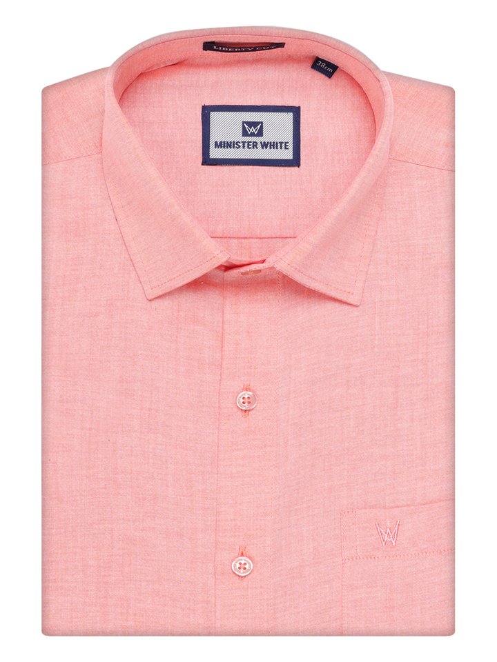 Men's Cotton Peach Shirt Wedding Kandala