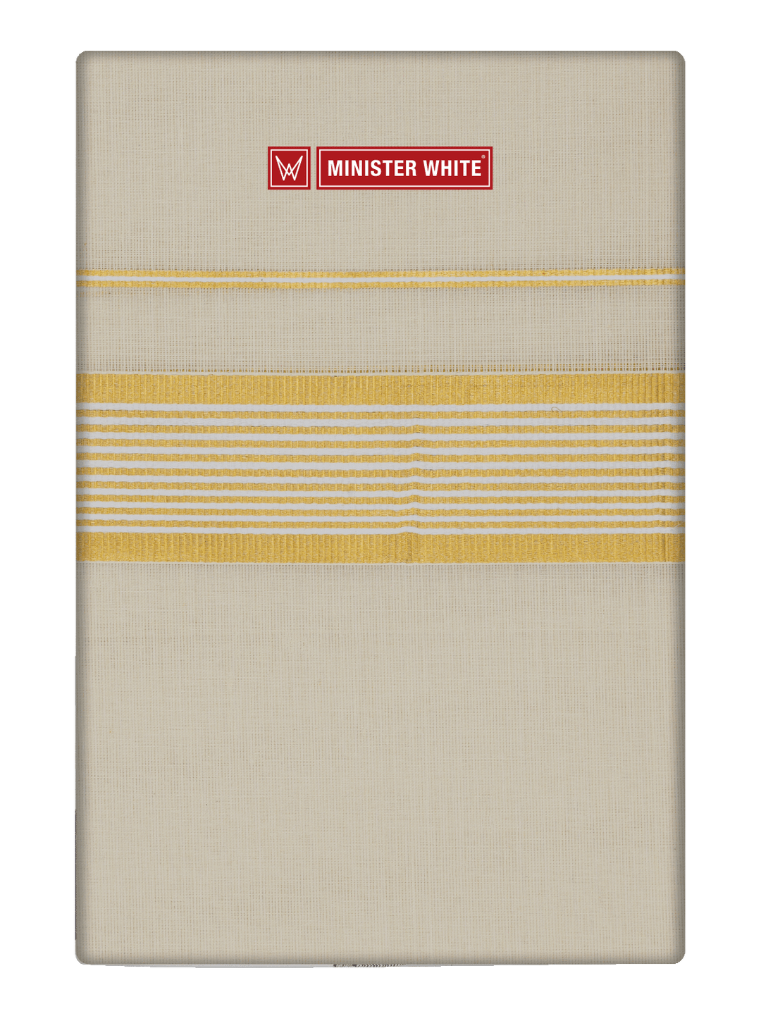 Men's Cream Cotton Kara Fancy Gold Jari Border Double Layer Dhoti Haridwar 86739
