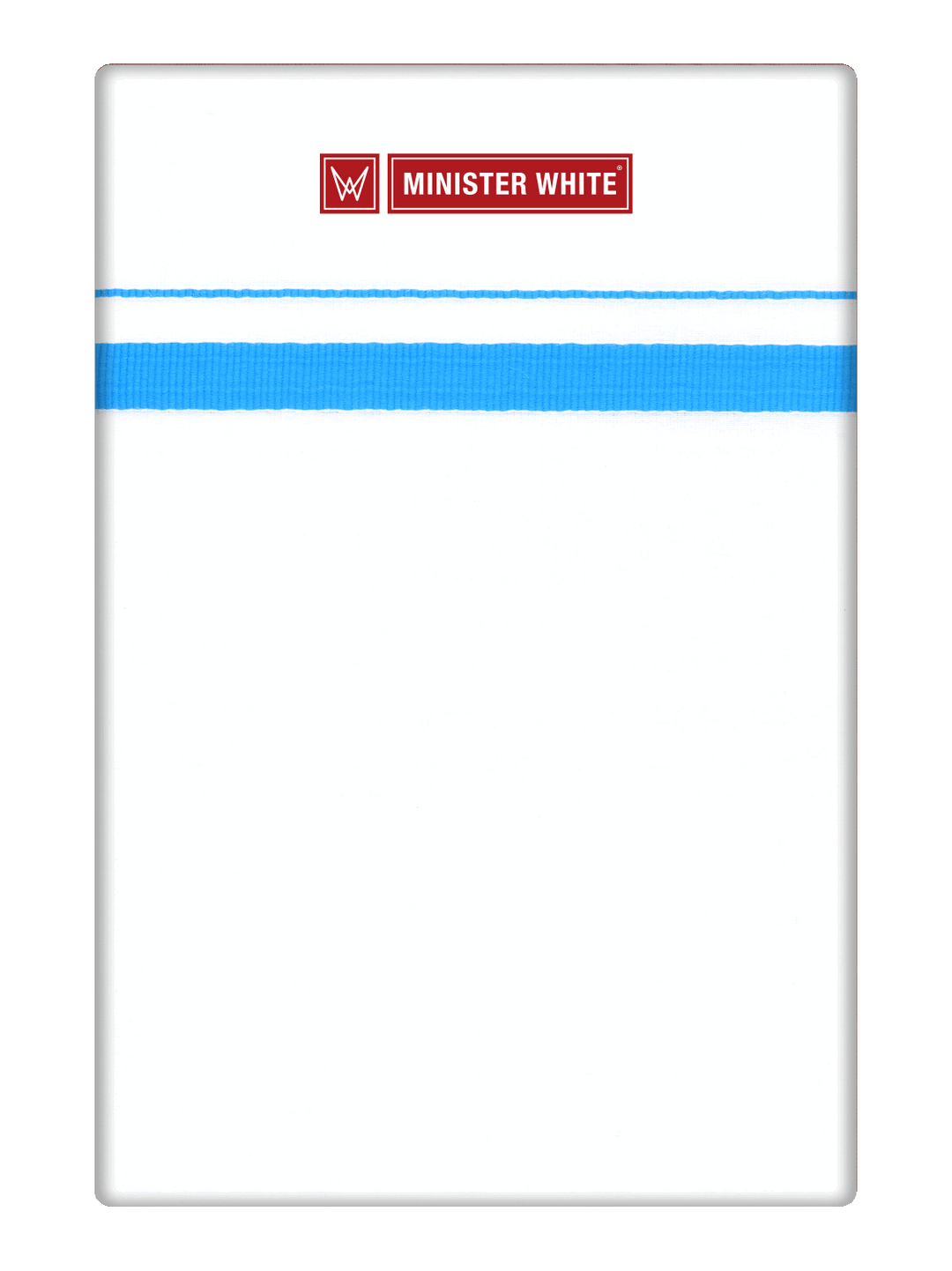 Men’s White Cotton Single Layer Dhoti with Blue Fancy Border Sunrise