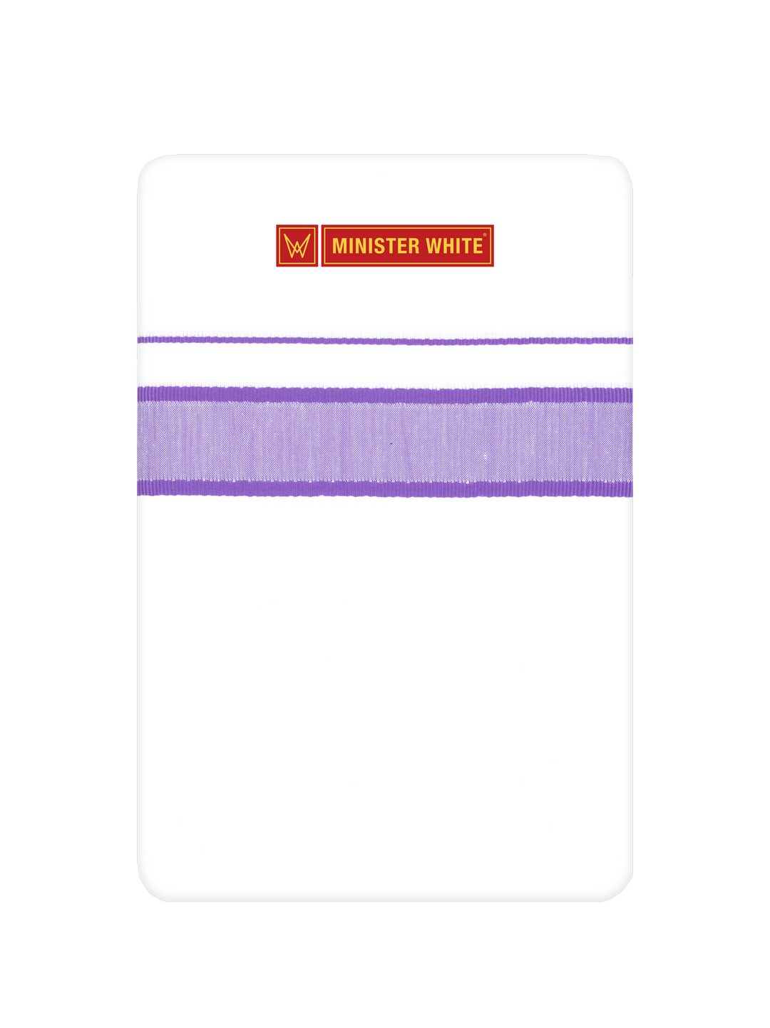 Men’s White Cotton Single Layer Dhoti with Lilac Fancy Border True Value