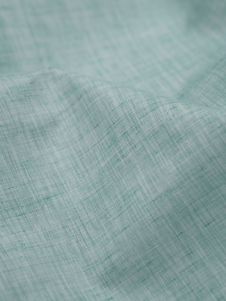 Men's Plain Linen Slub Pista Green Color Shirting Beetal