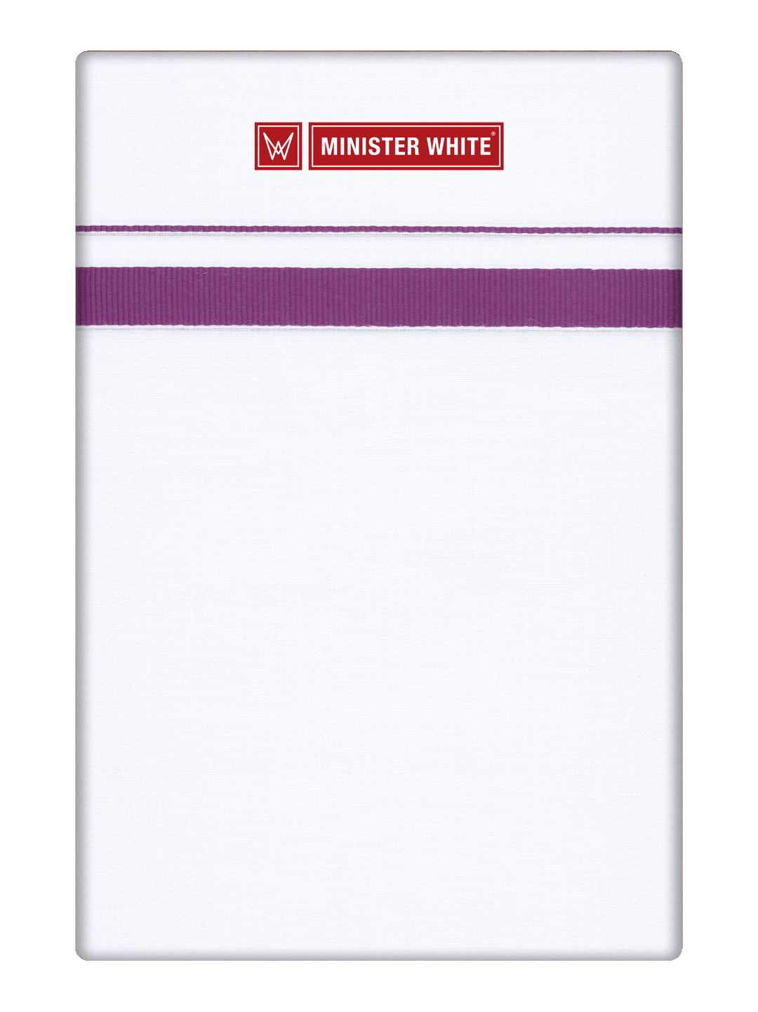 Men’s White Cotton Single Layer Dhoti with Violet Fancy Border Sunrise