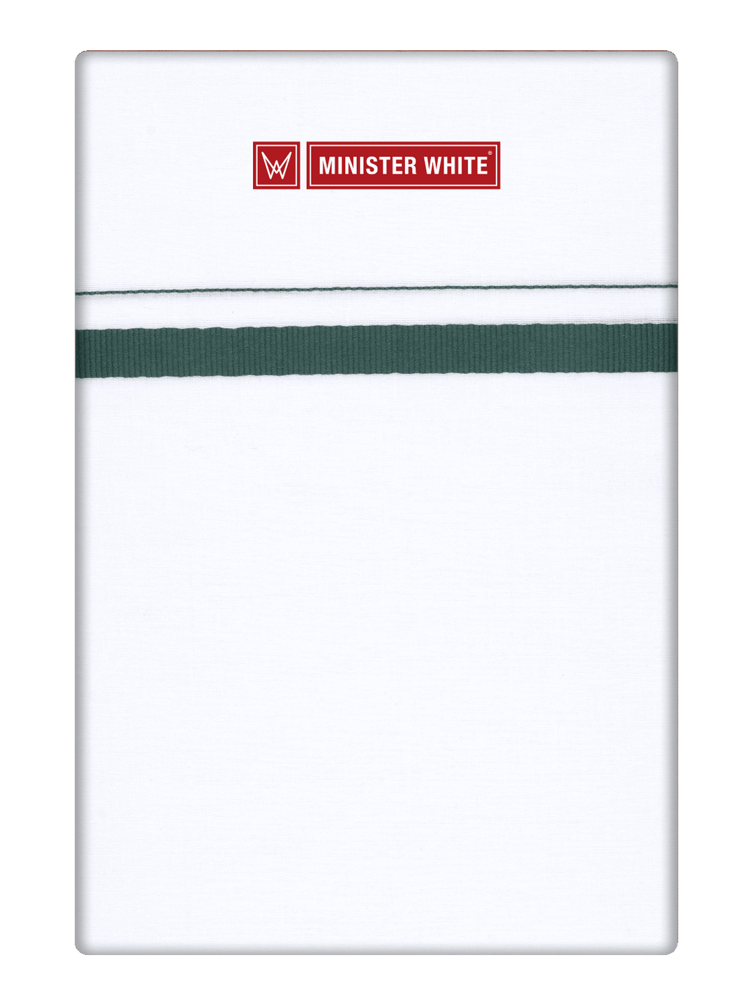 Men’s White Cotton Single Layer Dhoti with Bottle Green Fancy Border Sunrise