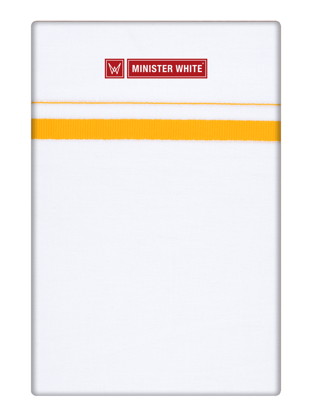 Men’s White Cotton Single Layer Dhoti with Golden Yellow Fancy Border Sunrise