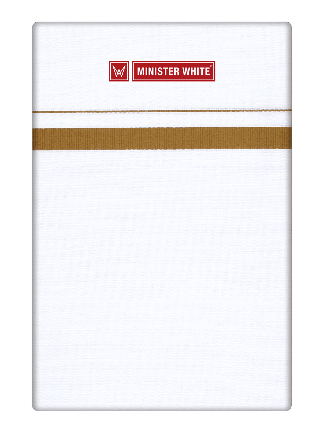 Men’s White Cotton Single Layer Dhoti with Coffee Brown Fancy Border Sunrise