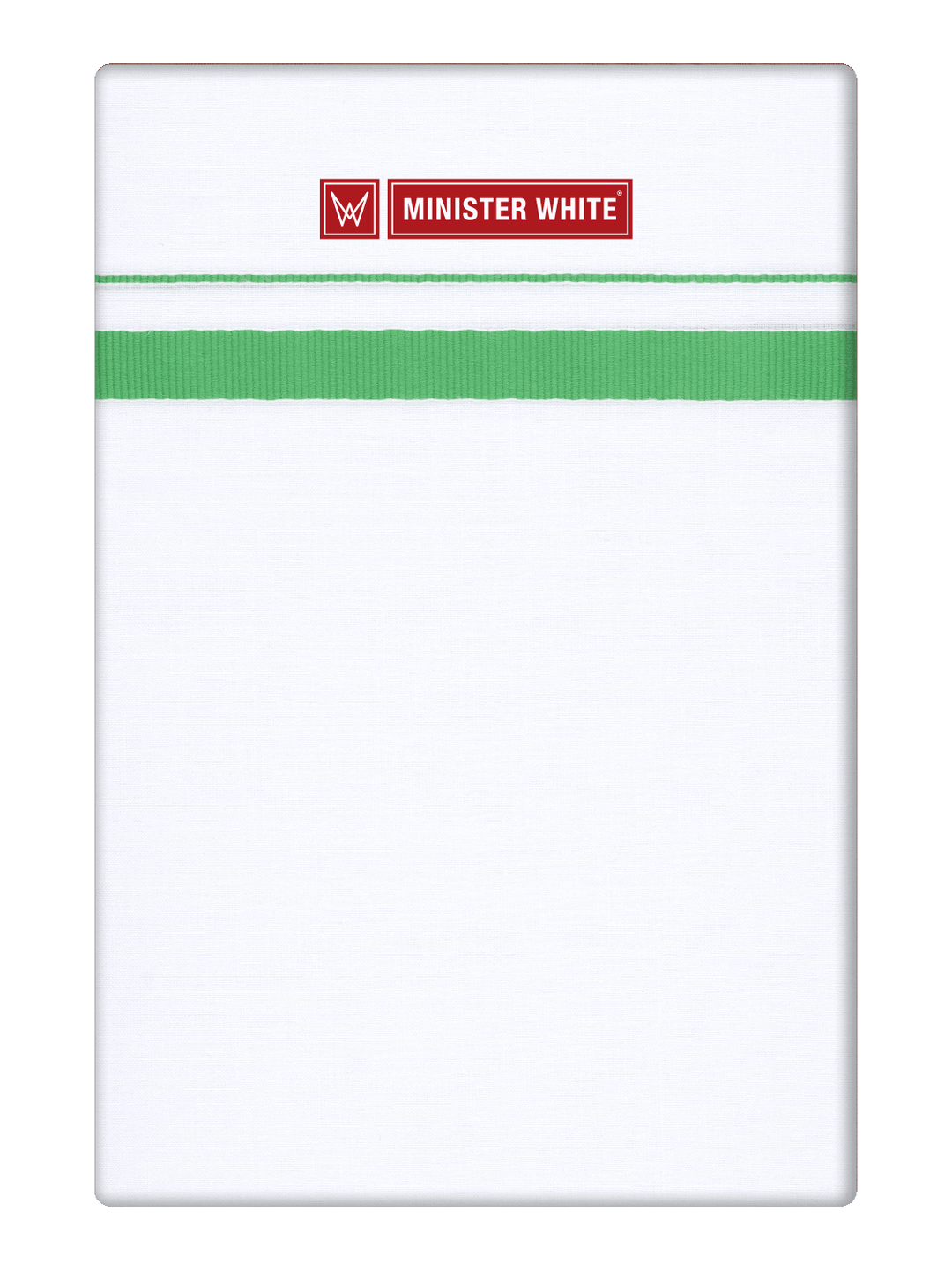 Men’s White Cotton Single Layer Dhoti with Leaf Green Fancy Border Sunrise