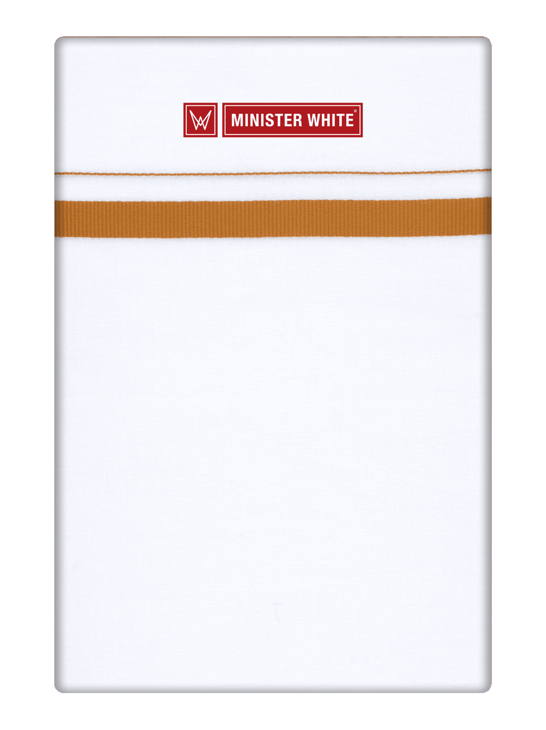 Men’s White Cotton Single Layer Dhoti with Kakki Fancy Border Sunrise