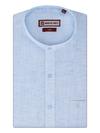 Men's Sky Blue Color Chinese Collar Regular Fit Full Sleeves Shirt Apex