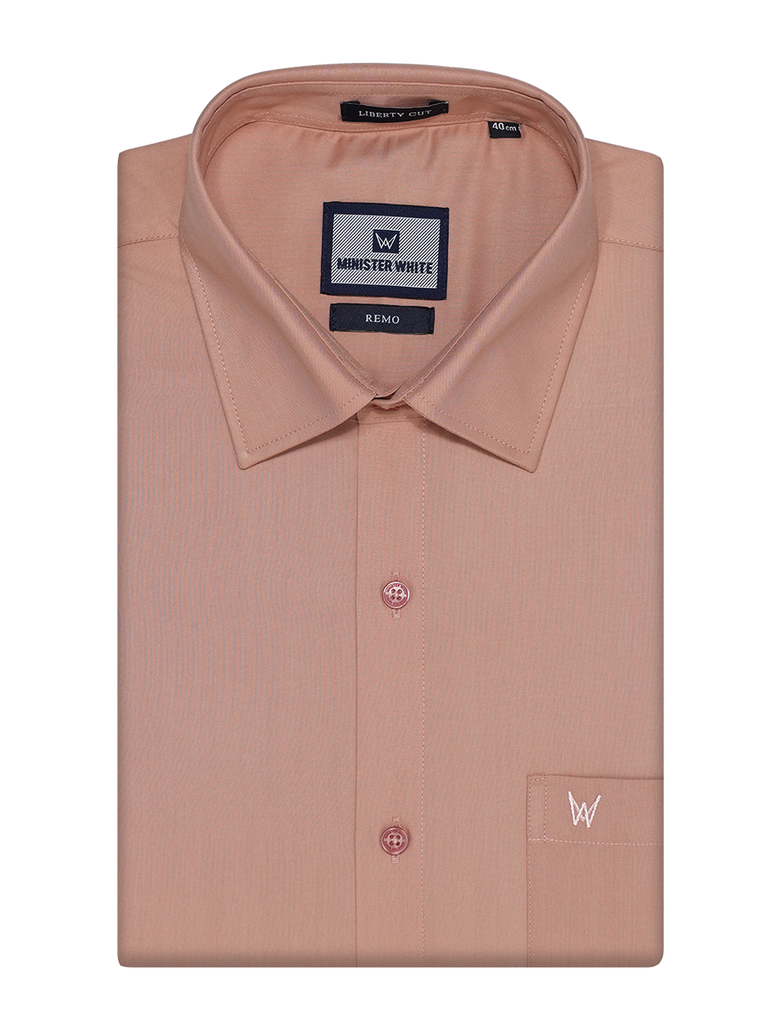 Mens Cotton Regular Fit Peach Colour Shirt Remo by Minister White