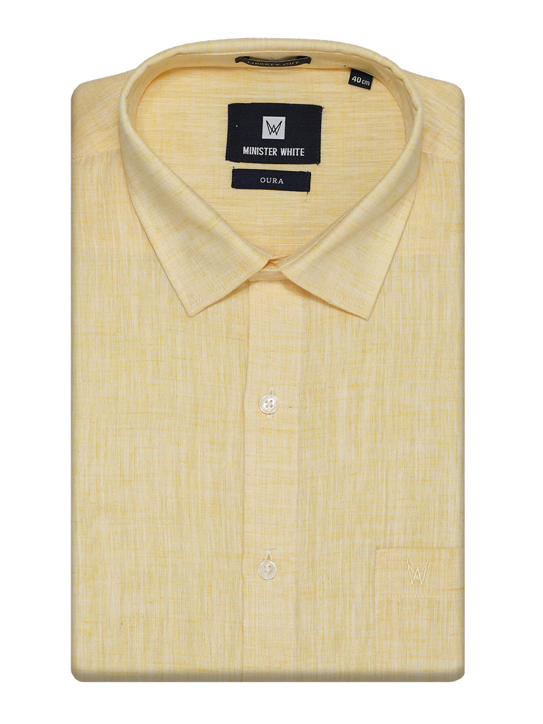 Mens Cotton Butter Colour Regular Fit Shirt Oura by Minister White