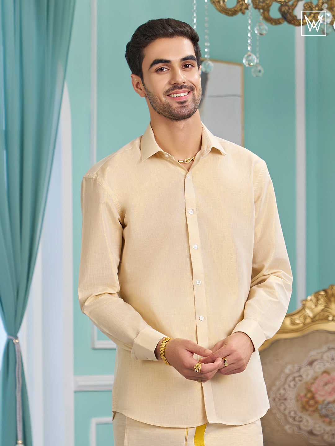 Elegant Gold Tissue Shirt for Men - Buy Minister White ministerwhite.com Elegant Gold Tissue Shirt for Men - Buy Minister White ministerwhite.com