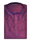 Men's Dupion Satin Wine Mandarin Collar Kurta 11001
