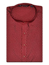 Men’s Maroon Jacquard Printed Mandarin Collar Kurta 11007