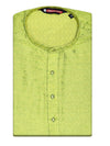 Men’s Cotton Parrot Green Yellow Jacquard Kurta 30035