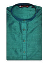Men's Dupion Satin Teal Green Mandarin Collar Kurta 11001