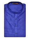 Men's Dupion Satin Royal Blue Mandarin Collar Kurta 11001