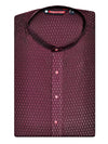 Men’s Wine Jacquard Printed Mandarin Collar Kurta 11007
