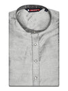 Men's Dupion Satin Silver Mandarin Collar Kurta 11001