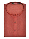Men's Cotton Blend Rust Colour Mandarin Collar Kurta Shirt 10008