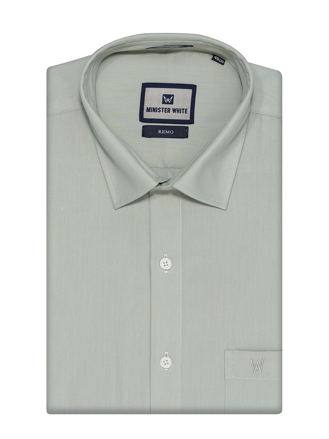Mens Cotton Regular Fit Sap Colour Shirt Remo by Minister White
