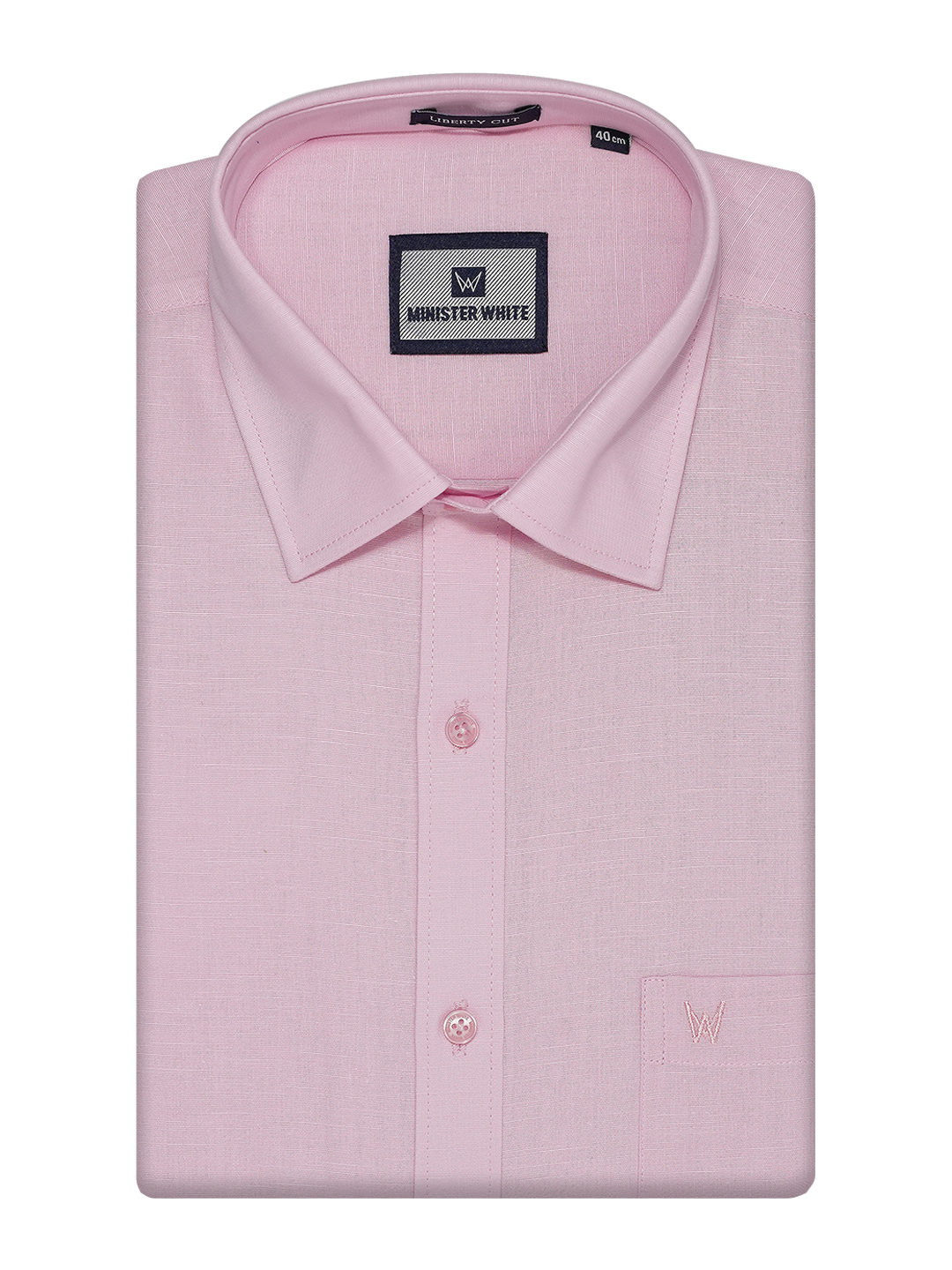 Mens Cotton Linen Regular Fit Pink Colour Shirt Azuro Linen by Minister White