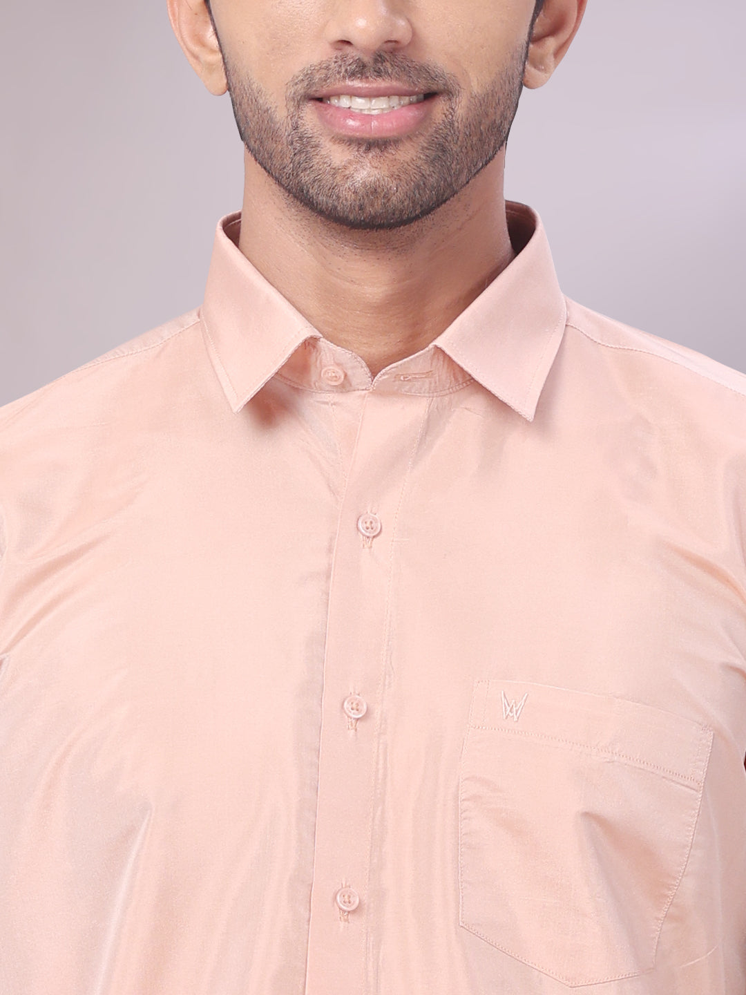 Men's Art Silk Dark Copper Full Sleeves Shirt Finesse